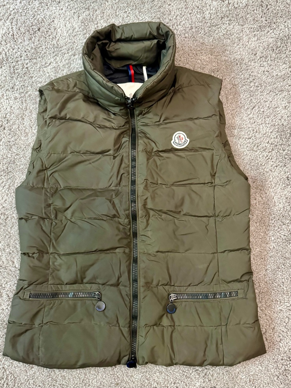 Moncler GAEL GIET Men’s Down Vest – Olive- Size S (1)
